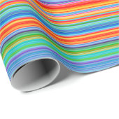 Papier Cadeau Motif rayé multicolore (Coin rond)