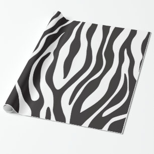 Papier Cadeau Motif rayé noir et blanc de zèbre