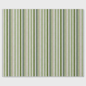 Papier Cadeau Motif rayé vert et crème (Plat)
