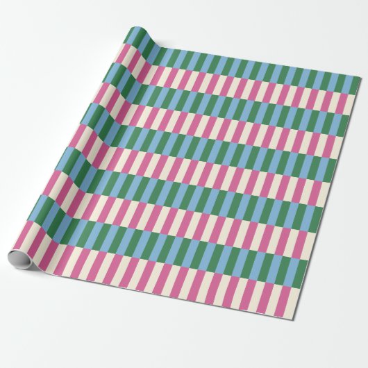 Papier Cadeau Motif rayé vertical coloré (Déroulé)