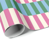 Papier Cadeau Motif rayé vertical coloré (Coin rond)