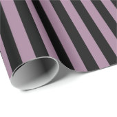 Papier Cadeau Motif rayé vintage mauve et noir (Coin rond)