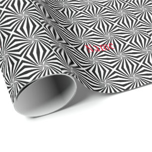 Papier Cadeau Motif rayonnant noir blanc Thunder_Cove
