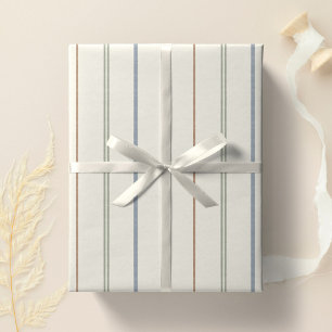 Papier Cadeau Motif rayure neutre Bohème Terreux Minimal Moderne