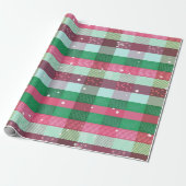 Papier Cadeau Motif rayures de Noël classique (Déroulé)