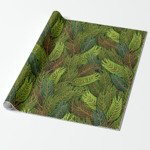 Papier Cadeau Motif réaliste du boeuf/pin