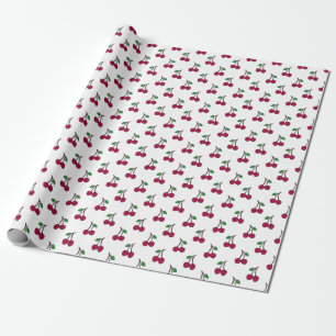 Papier Cadeau Motif Red Cherries Morden