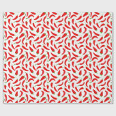 Papier Cadeau Motif Red Chili Pepper en blanc (Plat)
