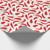 Papier Cadeau Motif Red Chili Pepper en blanc (Coin)