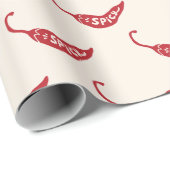 Papier Cadeau Motif Red Chili Peppers (Coin rond)