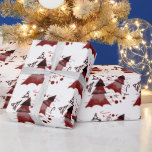 Papier Cadeau Motif Red Christmas Trees<br><div class="desc">Papier Motif à enveloppement des arbres de Noël rouges.</div>