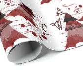 Papier Cadeau Motif Red Christmas Trees (Coin rond)