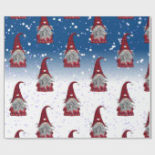 Papier Cadeau Motif Red Gnomes (Plat)