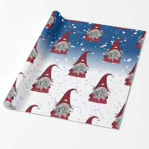 Papier Cadeau Motif Red Gnomes