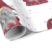 Papier Cadeau Motif Red Gnomes (Coin rond)