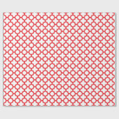 Papier Cadeau Motif Red Quatrefoil (Plat)