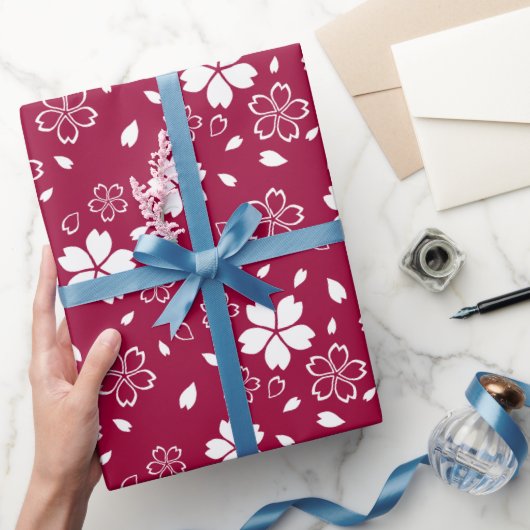 Papier Cadeau Motif Red Sakura (Cadeaux)