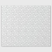 Papier Cadeau motif répétitif de puzzle noir et blanc (Plat)