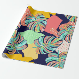 Papier Cadeau motif répétitif transparent avec illustration grap