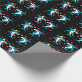 Papier Cadeau Motif Requin Noir (Coin)