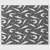 Papier Cadeau Motif requins et crochets (Plat)