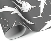 Papier Cadeau Motif requins et crochets (Coin rond)