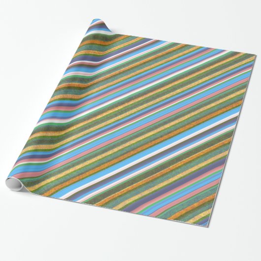 Papier Cadeau Motif rétro à rayures (Déroulé)