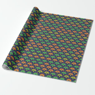 Papier Cadeau Motif rétro-Abstrait de point de néon et de ventil