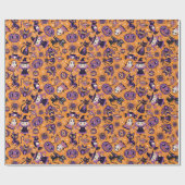 Papier Cadeau Motif rétro d'Halloween mignon. Joyeux Halloween (Plat)