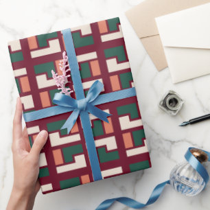 Papier Cadeau Motif rétro géométrique