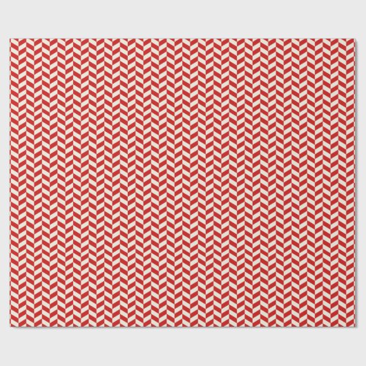 Papier Cadeau Motif Retro Herringbone Chevrons en rouge (Plat)