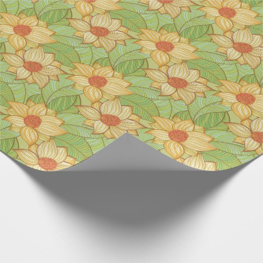 Papier Cadeau Motif Retro Magnolia (Coin)