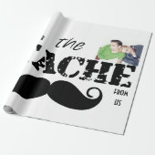 Papier Cadeau Motif rétro Mustache Hipster (Déroulé)