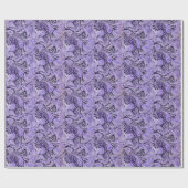 Papier Cadeau Motif rétro Purple Paisley (Plat)