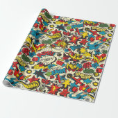 Papier Cadeau Motif Retro Vintage Comics (Déroulé)