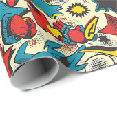Papier Cadeau Motif Retro Vintage Comics (Coin rond)