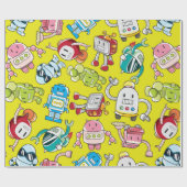 Papier Cadeau motif robot transparent (Plat)
