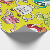 Papier Cadeau motif robot transparent (Coin)