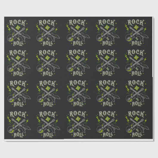 Papier Cadeau Motif Rock Music (Plat)