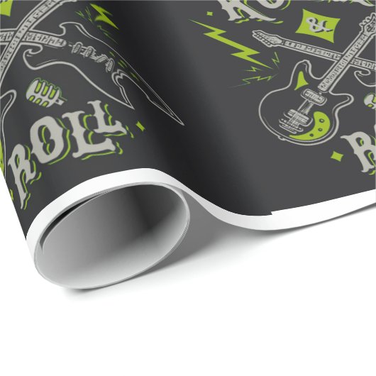Papier Cadeau Motif Rock Music (Coin rond)