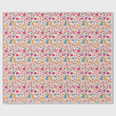 Papier Cadeau Motif romantique coloré (Plat)