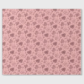 Papier Cadeau Motif Romantique Rien Que Vous. Rose Foncé Sur Fon (Plat)