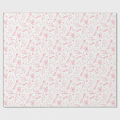 Papier Cadeau Motif Romantique Toi Et Moi. Rose pâle Sur Blanc (Plat)