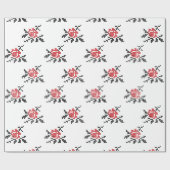 Papier Cadeau motif rose (Plat)
