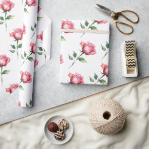 Papier Cadeau Motif rose