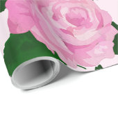 Papier Cadeau Motif rose (Coin rond)