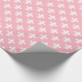 Papier Cadeau Motif rose blanc Fleur de Lis (Coin)