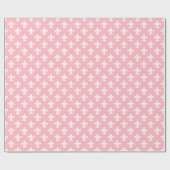 Papier Cadeau Motif rose blanc Fleur de Lis (Plat)