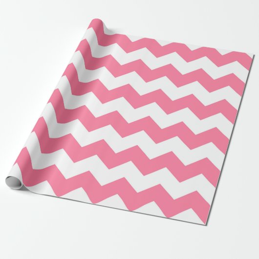 Papier Cadeau Motif rose Chevron (Déroulé)