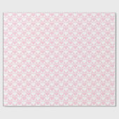 Papier Cadeau Motif rose clair et blanc À damiers aux coeurs (Plat)